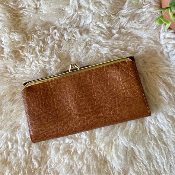 Vintage Handbags - Vintage brown leather long wallet